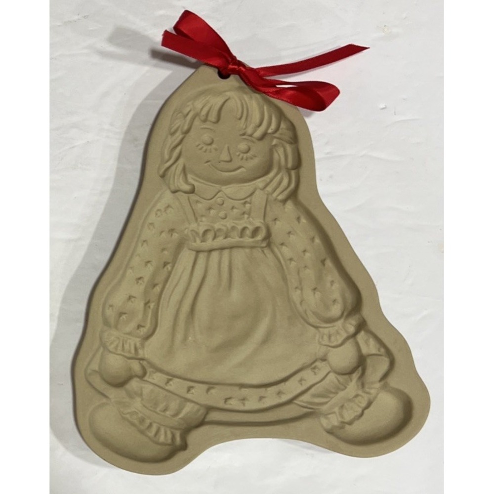 Vintage 1985 Brown Bag Cookie Art Stoneware Raggedy‎ Ann Mold